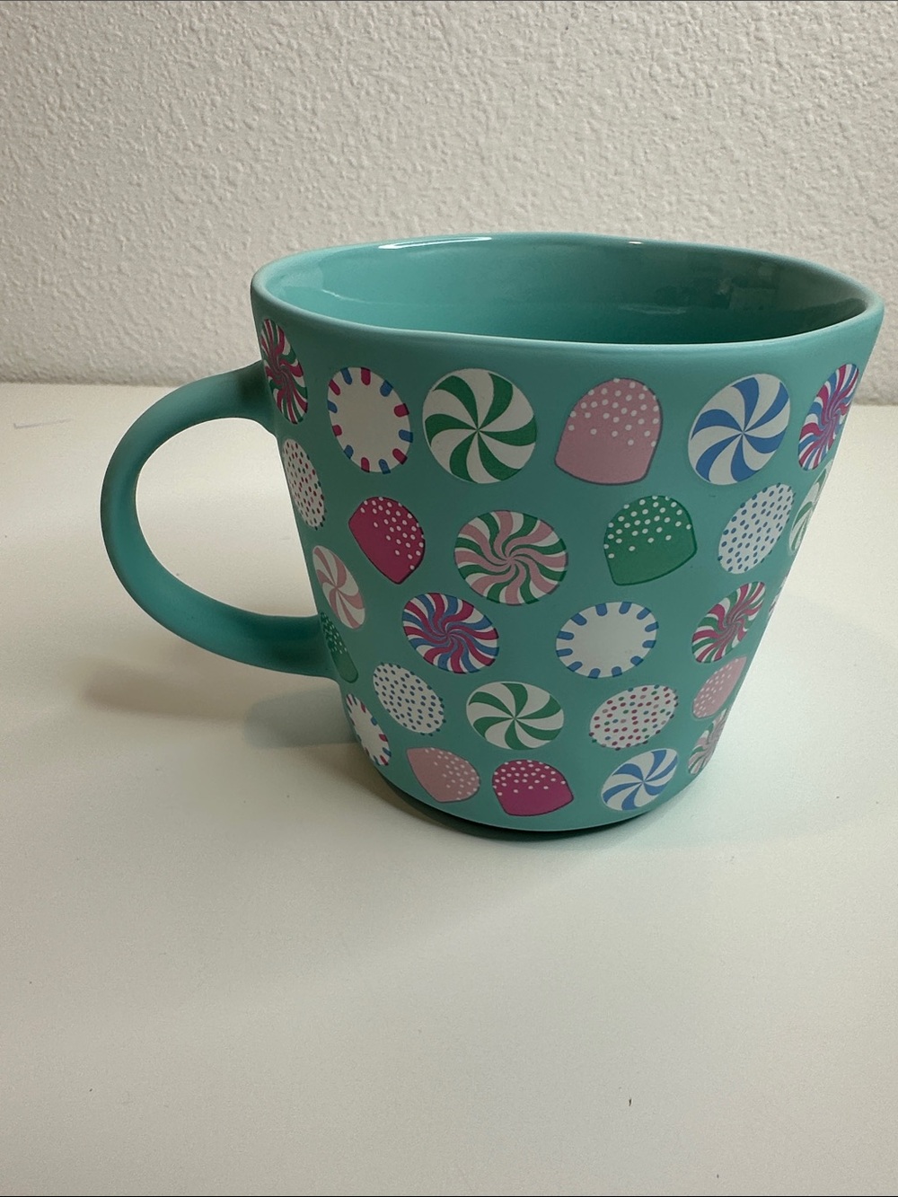 Turquoise Candy Pattern Ceramic Mug